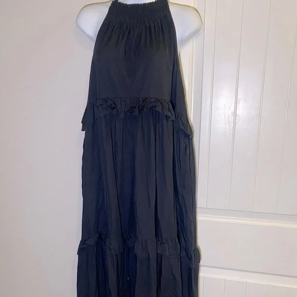 EUC Endless Summer 100% Cotton Anita Maxi Dress Ruffle Tiered Tie Back - Picture 4 of 11